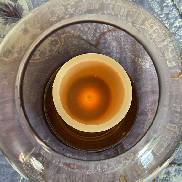 Anthro Ombre Glass Cloche Hurricane Candle Holder Blush Amber - Picture 8 of 16